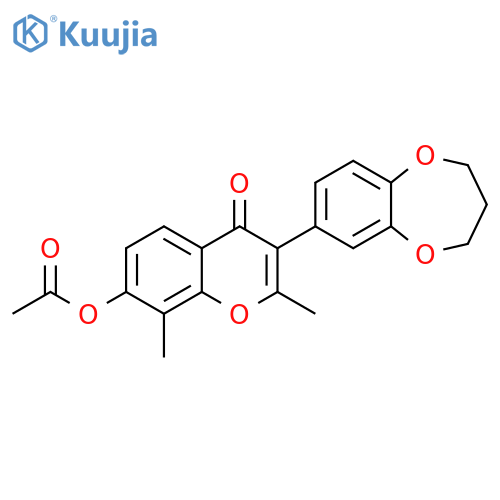 3-(3,4-dihydro-2H-1,5-benzodioxepin-7-yl)-2,8-dimethyl-4-oxo-4H-chromen-7-yl acetate structure