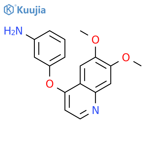 Benzenamine, 3-[(6,7-dimethoxy-4-quinolinyl)oxy]- structure