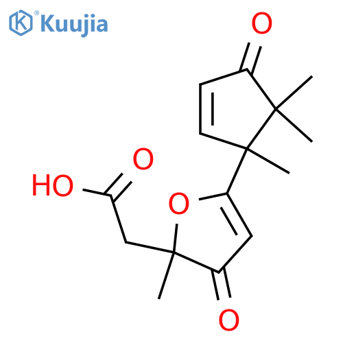 3,6-Epoxy-4,10-dioxo-1,6-seco-5,8-cuparadien-1-oic acid; (3R,7S)-form structure