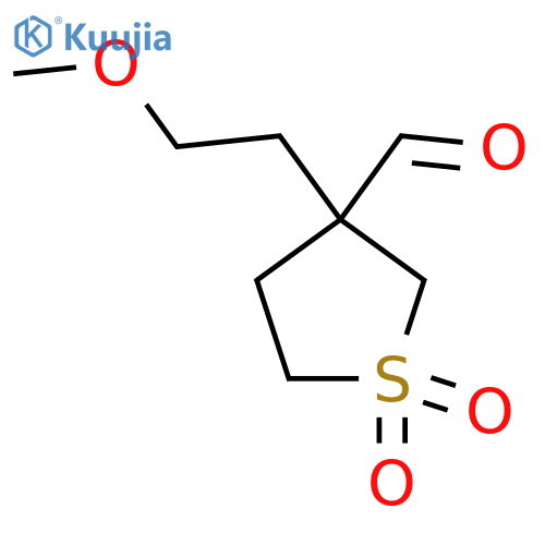 3-(2-methoxyethyl)-1,1-dioxo-1lambda6-thiolane-3-carbaldehyde structure