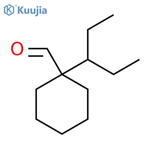 1-(pentan-3-yl)cyclohexane-1-carbaldehyde structure