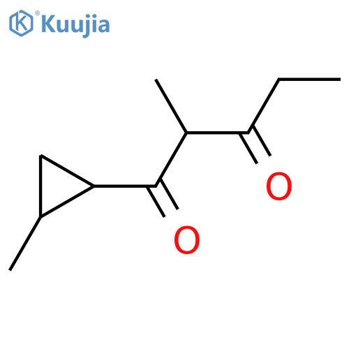 2-methyl-1-(2-methylcyclopropyl)pentane-1,3-dione structure