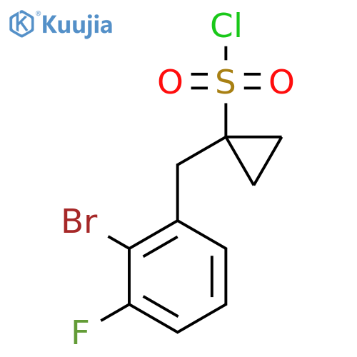 1-(2-bromo-3-fluorophenyl)methylcyclopropane-1-sulfonyl chloride structure