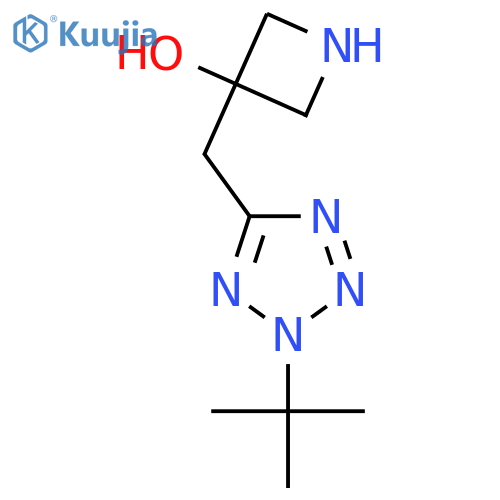 3-(2-tert-butyl-2H-1,2,3,4-tetrazol-5-yl)methylazetidin-3-ol structure