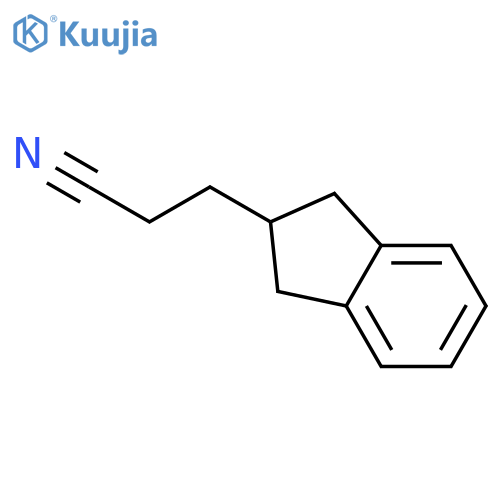 3-(2,3-dihydro-1H-inden-2-yl)propanenitrile structure