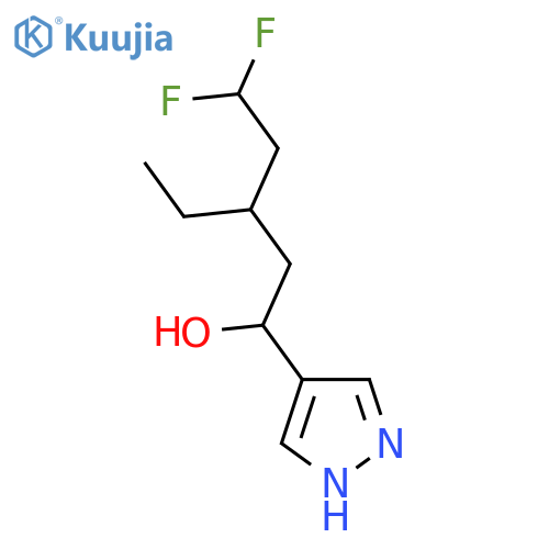 3-ethyl-5,5-difluoro-1-(1H-pyrazol-4-yl)pentan-1-ol structure