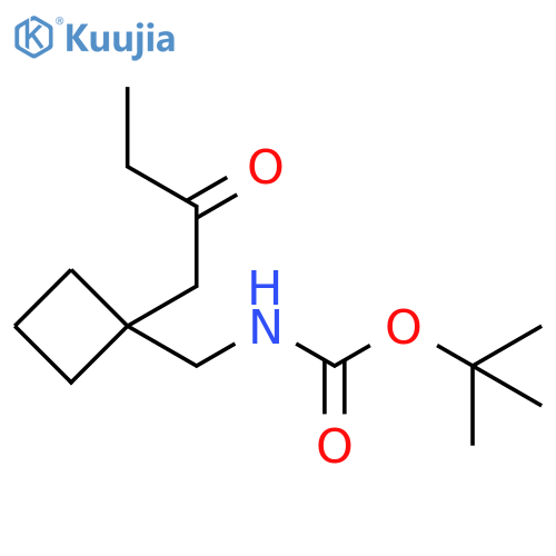 Carbamic acid, N-[[1-(2-oxobutyl)cyclobutyl]methyl]-, 1,1-dimethylethyl ester structure