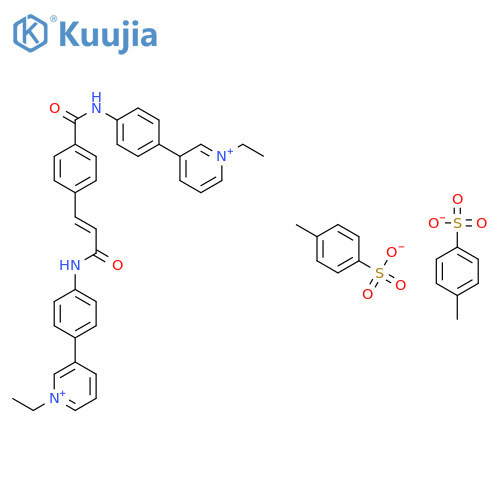 4-[(e)-3-[4-(1-ethylpyridin-1-ium-3-yl)anilino]-3-oxoprop-1-enyl]-n-[4-(1-ethylpyridin-1-ium-3-yl)phenyl]benzamide;4-methylbenzenesulfonate structure