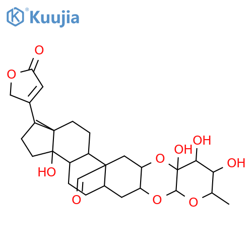 3a,10,11,11a-tetrahydroxy-9,15a-dimethyl-1-(5-oxo-2,5-dihydrofuran-3-yl)icosahydro-7aH,13aH-cyclopenta[7,8]phenanthro[2,3-b]pyrano[3,2-e][1,4]dioxine-13a-carbaldehyde structure