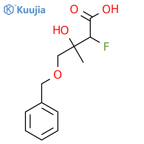 4-(benzyloxy)-2-fluoro-3-hydroxy-3-methylbutanoic acid structure