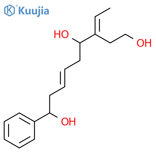 6-Nonene-1,4,9-triol, 3-ethylidene-9-phenyl-, (E,E)- structure