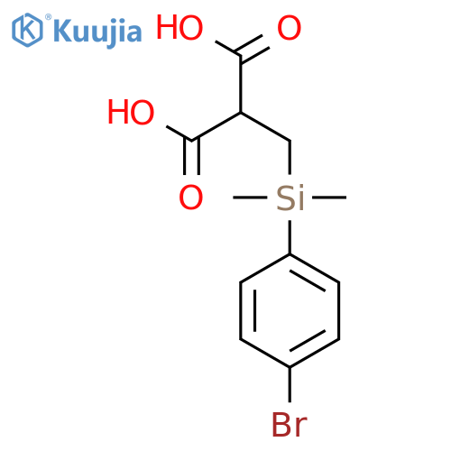 Propanedioic acid, [[(4-bromophenyl)dimethylsilyl]methyl]- structure