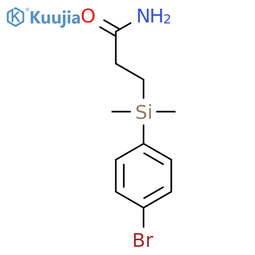 Propanamide, 3-[(4-bromophenyl)dimethylsilyl]- structure