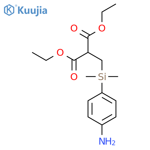 Propanedioic acid, [[(4-aminophenyl)dimethylsilyl]methyl]-, diethyl ester structure