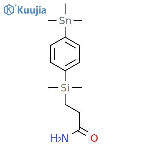 Propanamide, 3-[dimethyl[4-(trimethylstannyl)phenyl]silyl]- structure