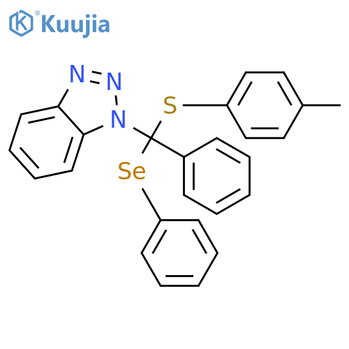1H-Benzotriazole, 1-[[(4-methylphenyl)thio]phenyl(phenylseleno)methyl]- structure