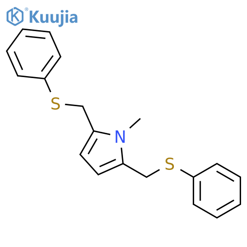 1H-Pyrrole, 1-methyl-2,5-bis[(phenylthio)methyl]- structure