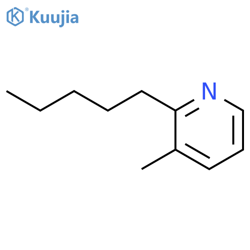 Pyridine, 3-methyl-2-pentyl- structure