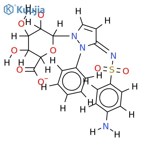 Na-1-Desoxy-1-(1-phenyl-5-(sulfanilimino)-Delta3-pyrazolinyl-(2))-beta-D-glucopyranosid-uronat structure