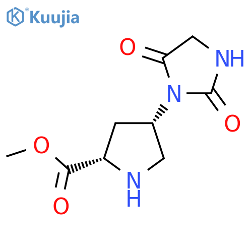 methyl (2S,4S)-4-(2,5-dioxoimidazolidin-1-yl)pyrrolidine-2-carboxylate structure