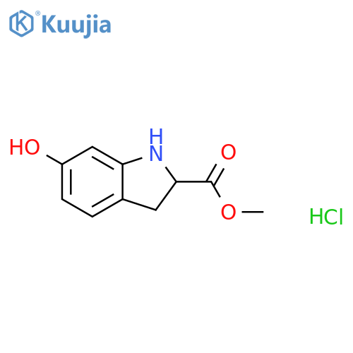 methyl 6-hydroxy-2,3-dihydro-1H-indole-2-carboxylate hydrochloride structure
