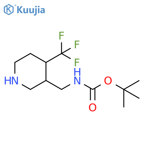 tert-butyl N-{[4-(trifluoromethyl)piperidin-3-yl]methyl}carbamate structure