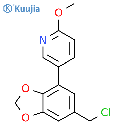 5-6-(chloromethyl)-1,3-dioxaindan-4-yl-2-methoxypyridine structure