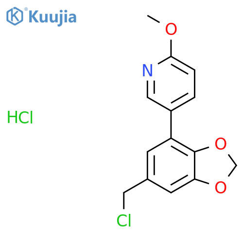 5-6-(chloromethyl)-1,3-dioxaindan-4-yl-2-methoxypyridine hydrochloride structure