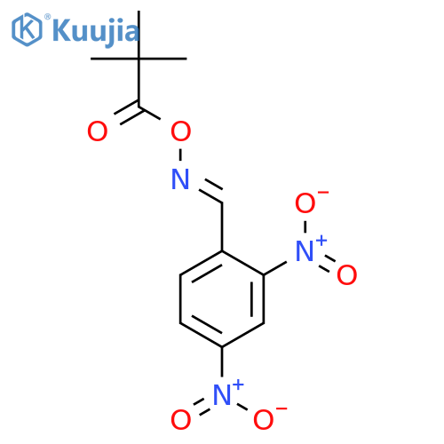 Benzaldehyde, 2,4-dinitro-, O-(2,2-dimethyl-1-oxopropyl)oxime, (E)- structure