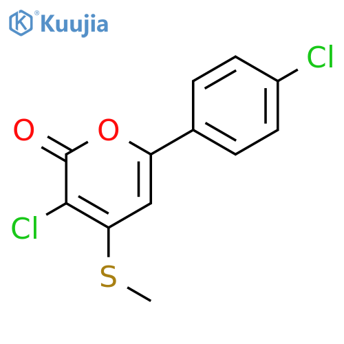 2H-PYRAN-2-ONE, 3-CHLORO-6-(4-CHLOROPHENYL)-4-(METHYLTHIO)- structure