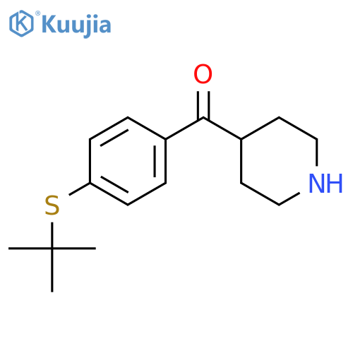 Methanone, [4-[(1,1-dimethylethyl)thio]phenyl]-4-piperidinyl- structure