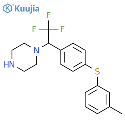 Piperazine, 1-[2,2,2-trifluoro-1-[4-[(3-methylphenyl)thio]phenyl]ethyl]- structure