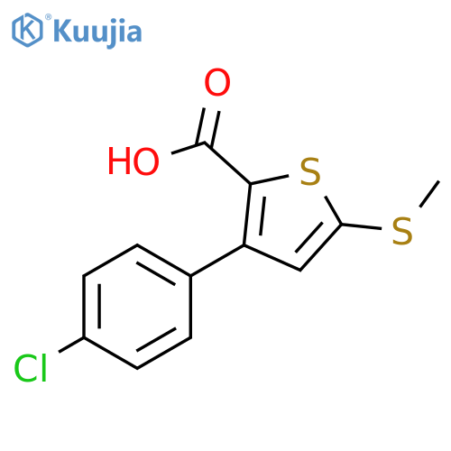 3-(4-Chlorophenyl)-5-(methylsulfanyl)-2-thiophenecarboxylic acid structure
