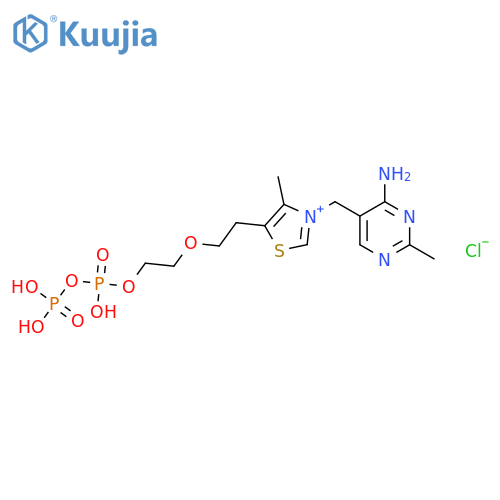 3-((4-Amino-2-methylpyrimidin-5-yl)methyl)-5-(2-((hydroxy(phosphonooxy)phosphoryl)oxy)ethyl)-2-(1-hydroxyethyl)-4-methylthiazol-3-ium Chloride structure