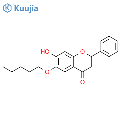 4H-1-Benzopyran-4-one, 2,3-dihydro-7-hydroxy-6-(pentyloxy)-2-phenyl- structure