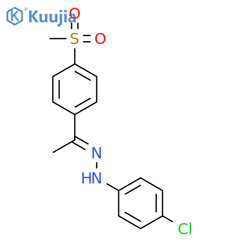 Ethanone, 1-[4-(methylsulfonyl)phenyl]-, (4-chlorophenyl)hydrazone structure