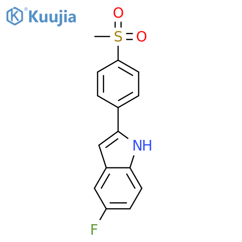 1H-Indole, 5-fluoro-2-[4-(methylsulfonyl)phenyl]- structure