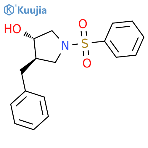 3-Pyrrolidinol, 4-(phenylmethyl)-1-(phenylsulfonyl)-, trans- structure