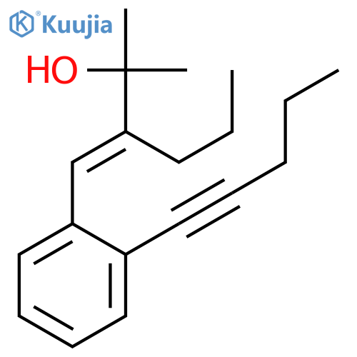 2-Hexanol, 2-methyl-3-[[2-(1-pentynyl)phenyl]methylene]-, (E)- structure