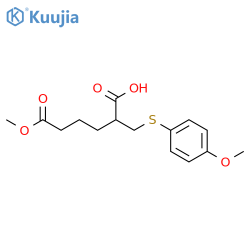 Hexanedioic acid, 2-[[(4-methoxyphenyl)thio]methyl]-, 6-methyl ester structure
