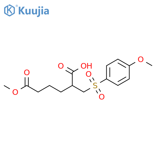 Hexanedioic acid, 2-[[(4-methoxyphenyl)sulfonyl]methyl]-, 6-methyl ester structure