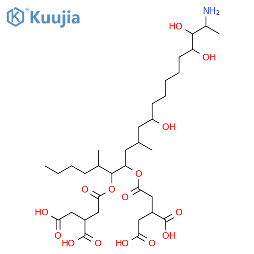 1,2,3-Propanetricarboxylic acid, 1,1'-[(1S,2R)-1-[(2S,4R,10R,11R,12S)-12-amino-4,10,11-trihydroxy-2-methyltridecyl]-2-[(1R)-1-methylpentyl]-1,2-ethanediyl] ester, (2S,2'S)- structure
