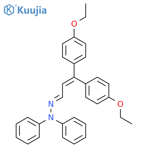 2-Propenal, 3,3-bis(4-ethoxyphenyl)-, diphenylhydrazone structure