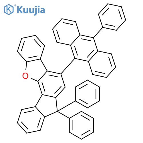 7H-Benzo[b]fluoreno[3,4-d]furan, 7,7-diphenyl-5-(10-phenyl-9-anthracenyl)- structure