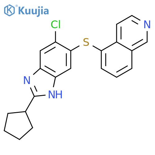 Isoquinoline, 5-[(6-chloro-2-cyclopentyl-1H-benzimidazol-5-yl)thio]- structure