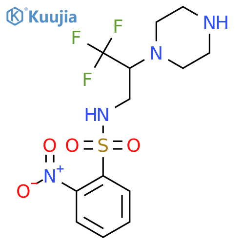 2-nitro-N-[3,3,3-trifluoro-2-(piperazin-1-yl)propyl]benzene-1-sulfonamide structure