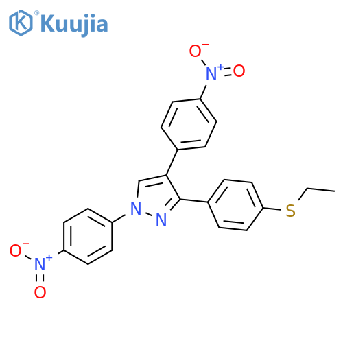 1H-Pyrazole, 3-[4-(ethylthio)phenyl]-1,4-bis(4-nitrophenyl)- structure