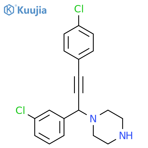 Piperazine, 1-[1-(3-chlorophenyl)-3-(4-chlorophenyl)-2-propynyl]- structure