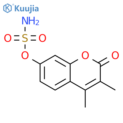 Sulfamic acid, 3,4-dimethyl-2-oxo-2H-1-benzopyran-7-yl ester structure