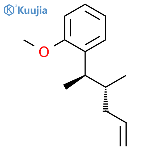 Benzene, 1-[(1R,2R)-1,2-dimethyl-4-pentenyl]-2-methoxy-, rel- structure